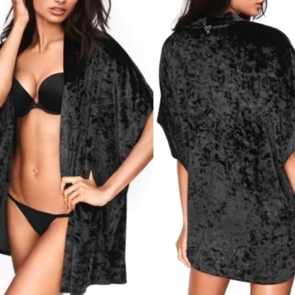 Victoria’s Secret Green Crushed Velvet Kimono Size XSmall